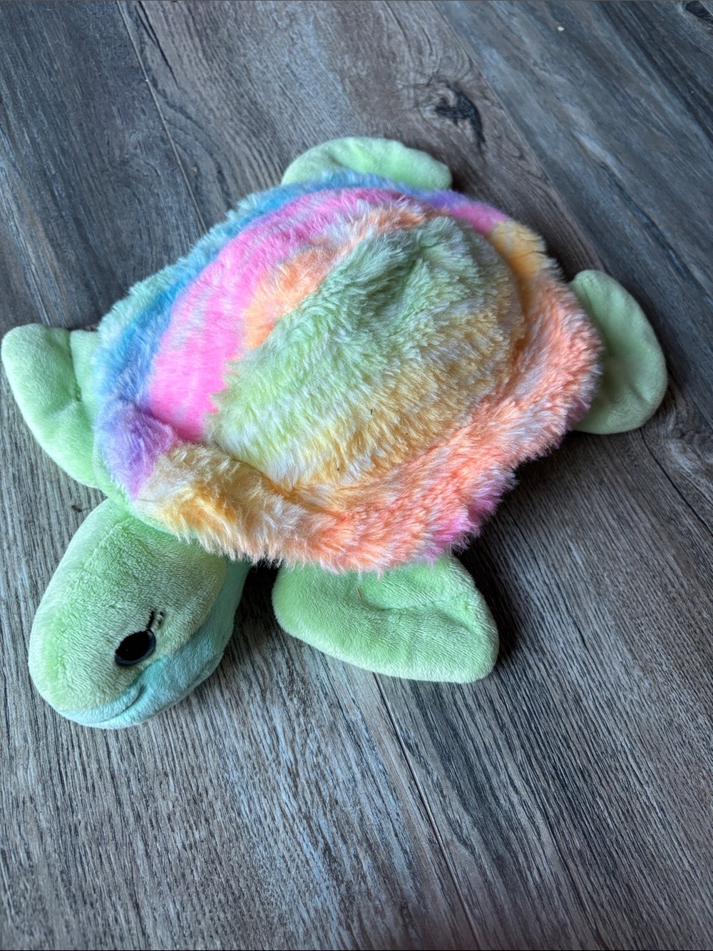 Douglas Plush Rainbow-Shell Turtle Stuffed Animal - Green Body